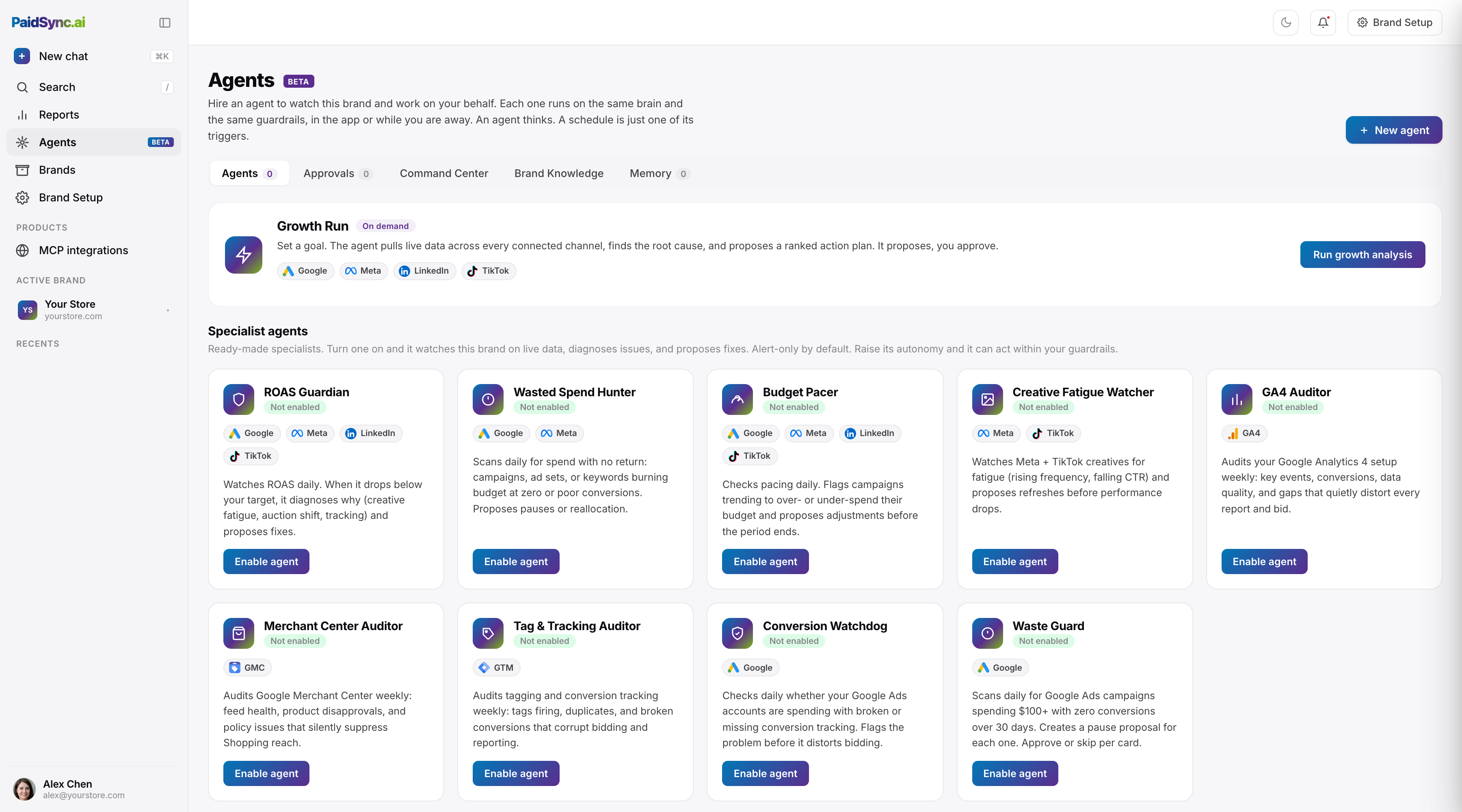 PaidSync Agents: Specialist AI agents grid